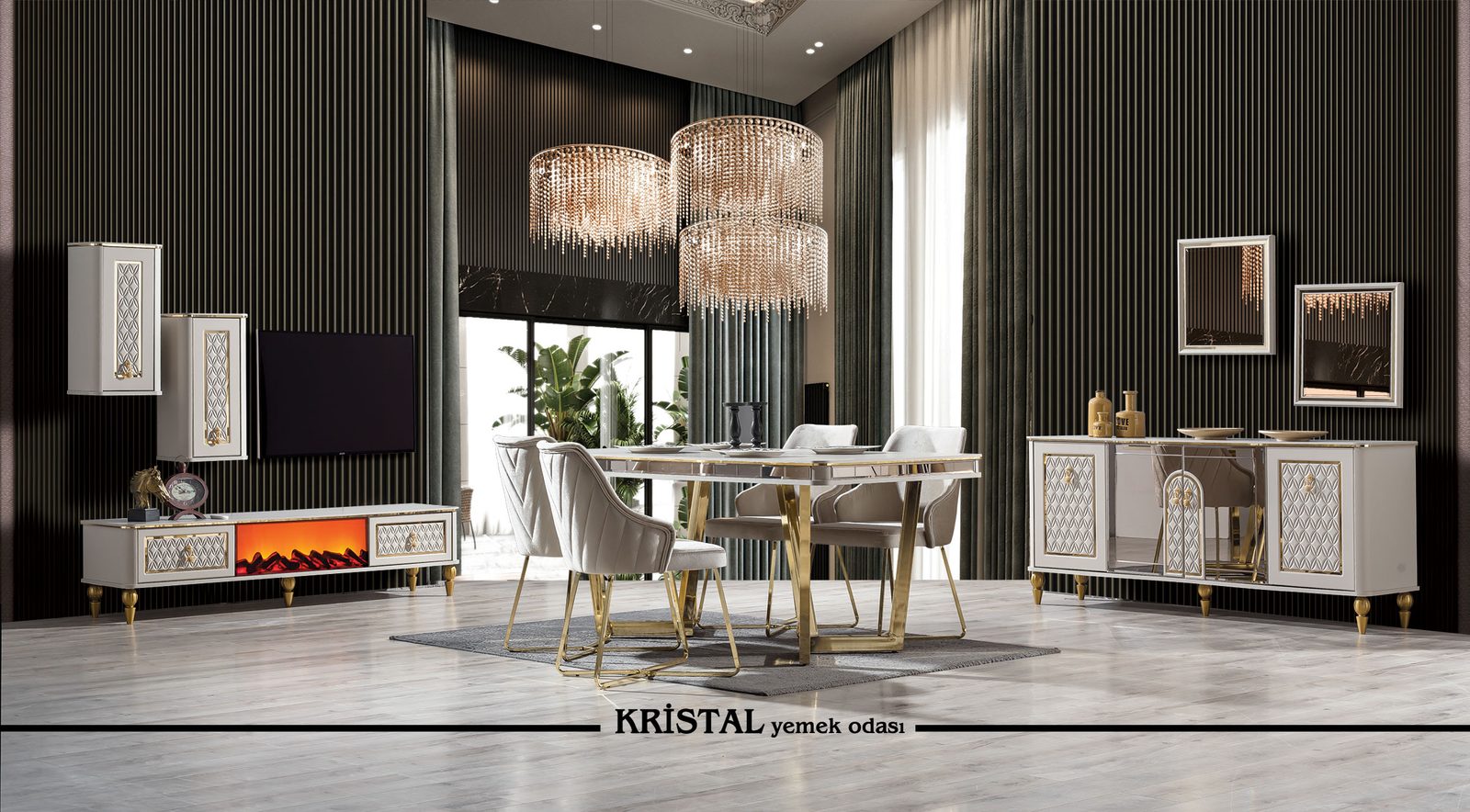 Kristal Yemek Odası Takımı